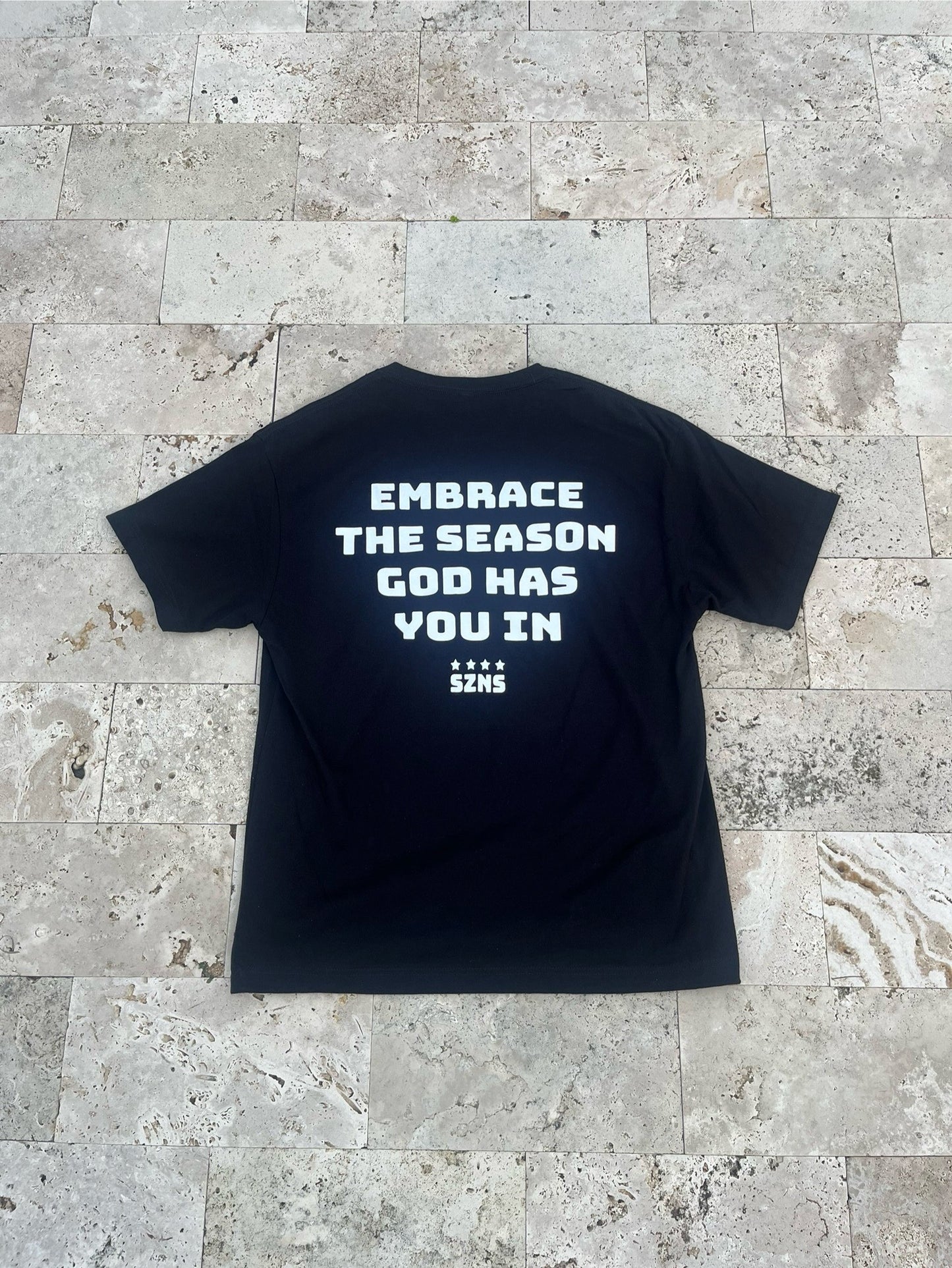 Black 'SZNS' Tee